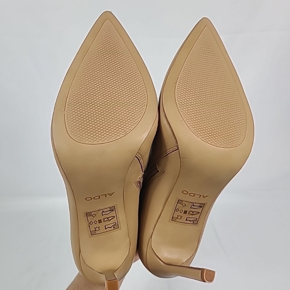NEW Aldo Women's Yiader Faux Leather Stilleto Heel Ankle Boot Beige Sz 8.5 NIB - Picture 7 of 9